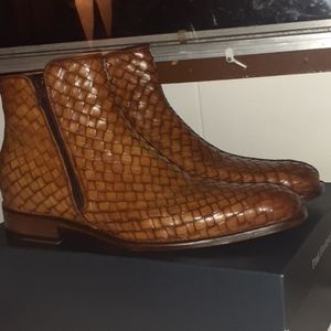 Paul Fredrick Crocodile Zip Up dress shoes